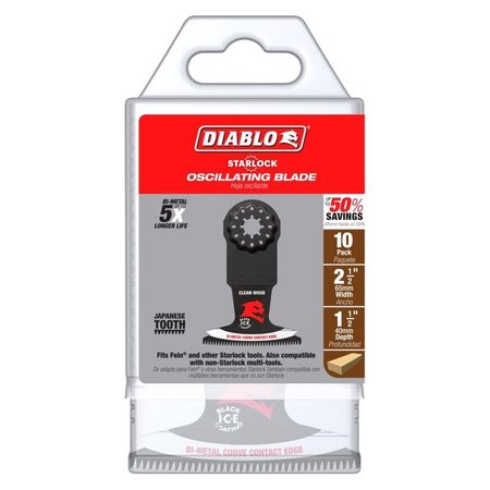 DIABLO 2-1/2 in. W Bi-Metal Curved Contact Edge Oscillating Blade Clean Wood, 10PK DOS250JBW10